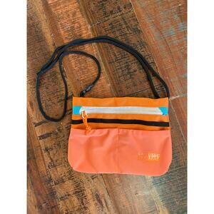 Bagsmart Crossbody Travel Bag with Zip Closure and Pockets Rust with Black Strap